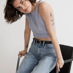 Madewell  Crochet-Trim Crop Sweater Tank in Distant Peri Size M NWT Photo 3