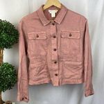 C&C California  Linen Blend Cropped Long Sleeve Trucker Jacket XS Photo 0