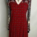 Patrons of Peace Women’s Red Bell Sleeves Boho Flowy Short Dress XS Photo 0