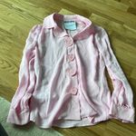 Moschino NWT  pink Heart-Shaped Buttons Silk Blouse Photo 1