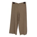 Sioni Womens Ribbed Knit Elastic Waistband Wide Leg Pants Beige Size Medium NWT Tan Photo 3