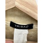 Tribal Womens Y2K 90s Suede Jacket Tan Full Zip Boho Sherpa Lined Size M Brown Size M Photo 4