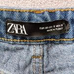 ZARA  Tapered‎ Pleated Mom Jeans Women's Size 6 High Waist Blue Denim Relaxed Fit Photo 3