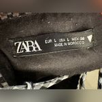 ZARA  Gingham Puff Sleeve Mini Dress black and white size large Photo 9