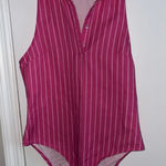 ZARA  striped bodysuit in pink and white large Photo 0