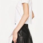 ZARA  Faux Leather Mini Skirt Ruffle Studded Hem Black Medium Moto Whimsygoth Photo 1