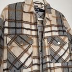 ZARA  Neautral Plaid Shacket Photo 9