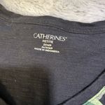 Catherines  Black Top with Pink Floral Design Photo 6