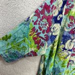 Ulla Popken one Size blue Floral Bright Flowy Oversized Kimono Cover Up Cardigan Photo 4