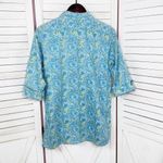 Saks 5th Avenue Real Clothes Saks‎ Fifth Ave Paisley Button Up Shirt Green Blue 4 Photo 7