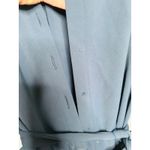 OSMAN YOUSEFZADA Blue Twill Ruffle Button Front Parachute Sleeve Shirt Dress 8 Photo 7