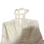 Lulus White Lulu’s Halter Dress. Top of Dress Has a Floral Lace Detail and Zips Photo 2