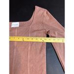 Pink Rose Square Neck Ribbed Blouse Size Large Feminine Balletcore Photo 2