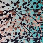 Navy Blue Stretch 3/4 Sleeve Teal Print Skirt ModCloth Dress by Gilli Medium NEW Photo 5