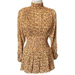 Shona joy  Sunset Floral Long Sleeve Ruched Mini Dress Size 4 Photo 1