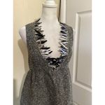 Anna Sui  for Target Sleeveless Metallic Gray Boucle V-Neck Shift Mini Dress 3 Photo 2
