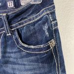 Miss Me Jeans Women’s Size 27 capri blue Denim Rhinestone Embellished Pockets Photo 6