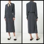 Alexis 💕💕 Noelle Polka-dot Tie-neck Slit Midi Dress ~ Navy Blue XS Photo 8