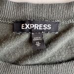 EXPRESS Wild At Heart Cold Shoulder Sweatshirt Dark Sage-Gray Size S Photo 9
