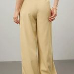 Love, Whit by Whit Beige Pleated Trousers Size 8 Yellow Photo 1