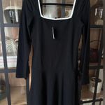 EXPRESS NEW  mini dress long sleeve fit & flare long sleeve square neck piping Photo 1