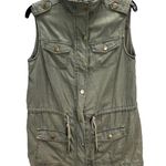 Altar'd State Vest Womens Small Olive Green Utility Zip Snap Pockets Gorpcore Photo 0