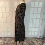 Lands' End Brown Black Abstract Slip On Long Sleeve Business Casual Dress Small Photo 5
