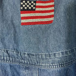 Vintage 90’s Agapo Embroidered American flag denim cropped overalls sizeXL Blue Size XL Photo 6