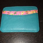 Deux Lux LIGHT GREEN & PINK CARD WALLET 4X3 - NEW Photo 1