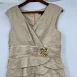 Jessica Howard  plus size gold shimmery layered sleeveless party dress size 14 Photo 1