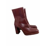 Jeffrey Campbell  Maximal Boot in Brown Size 5 Leather Block Heel Side Zip NEW Photo 1