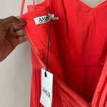 Amur Krisley Spicy Coral‎ Pleated Cocktail Midi Dress Size 4 NWT Orange Photo 4