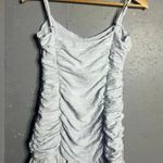 LIONESS  Keep on Rising Ruched Mini Dress in Sky Blue.  Size Small Photo 2