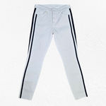 Mother White Navy Stripe Looker Ankle Glass Slipper Racer Skinny Jeans Size 27 Photo 1