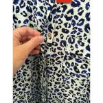 Tigerlily ‎ Anthropologie Navy Leopard Print Button Down Blouse size 6 NWT Photo 5