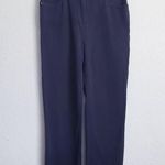 St. John  Sport Navy Blue Cotton Stretch Straight-Leg Pants Photo 0