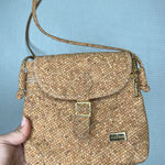 Kacaus Cork Crossbody Bag Small Gold Buckle Flap Shoulder Purse Tan Photo 0