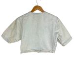 L.A. Blues Vtg Denim Button Up Puff Sleeve Top Sz Medium Lace Cottagecore Photo 2