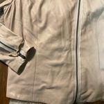Sundance Jacket Womens Medium Lambskin Leather Linen Cream Zipper Moto Soft Photo 2