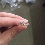 Rose Gold CZ Diamond Princess Crown Ring Photo 1