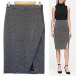 Banana Republic Bi-Stretch Wrap-Front Pencil Skirt Black & White Dot Size 2 Tall Photo 11