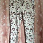 Just Fab White Stretch Floral Print Skinny Jeans Photo 0