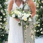 Reformation  Green Floral Silk Dress Photo 5