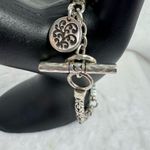Jared Sterling Silver Block Woven Toggle Close Bracelet with Stamped Charm Photo 4