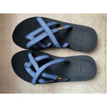 Teva Blue Strappy Sandals 6 Hiking Travel Comfy Outdoors Granola Trail Repreve Photo 1