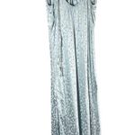 Topshop Heart Jacquard Satin Slip Maxi Dress Blue Size 14 Photo 1