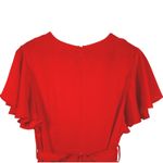 Saints + Secrets Red Flutter Sleeve Wrap Ruffle Hem Tie Belt Dress Size L Photo 10