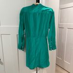 Xirena Arly Dress Tie Front Long Sleeve Green Cotton Silk Blend Shirt Size XS Photo 7
