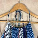 CITY STUDIO Houndstooth Chiffon Halter Dress, NWT Medium Blue Photo 7