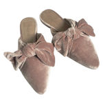 Madewell Women’s Remi Plush Rose Pink Velvet Bow Mule size 8.5 Photo 0